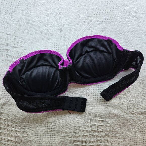 La Senza Black & Purple Lace Underwire Strapless Bra - Picture 7 of 10